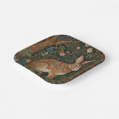 Assiettes En Carton Élégant retro lapin boisé boisé fleuri (Angulaire)