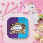 Assiettes En Carton Élégant Révélation Royale Africaine Violet & Bleu (Fête)