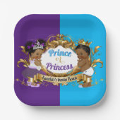 Assiettes En Carton Élégant Révélation Royale Africaine Violet & Bleu (Recto)