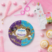 Assiettes En Carton Élégant Révélation Royale Africaine Violet & Bleu  (Fête)