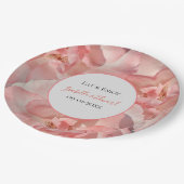 Assiettes En Carton Élégant Rose de corail rose Mariage d'image (Angle)
