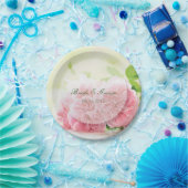 Assiettes En Carton Élégant Rose d'été rose Mariage (Fête)