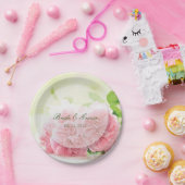 Assiettes En Carton Élégant Rose d'été rose Mariage (Fête)