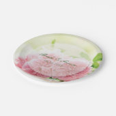 Assiettes En Carton Élégant Rose d'été rose Mariage (Angle)