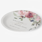 Assiettes En Carton Élégant Rose Dusky Blush Fleur sauvage Floral Mari (Angle)