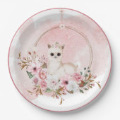 Assiettes En Carton Elégant rose floral Aquarelle Llama Baby shower P (Devant)