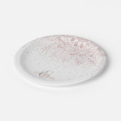 Assiettes En Carton Elégant Rose Gold Dots Mandala (Angle)