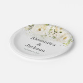 Assiettes En Carton Élégant Rose & Gold Modern Police Plaque Mariage (Angle)