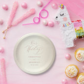 Assiettes En Carton Élégant Rose Gold Script Mariage brillant Champagn (Fête)