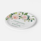 Assiettes En Carton Élégant rose pâle Fleurs Floral Boho Mariage (Angle)