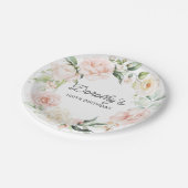 Assiettes En Carton Élégant rose rose florale 100e anniversaire (Angle)