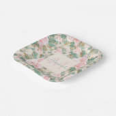 Assiettes En Carton Elégant rose rose rose rose rose rose Feuilles d'o (Angulaire)