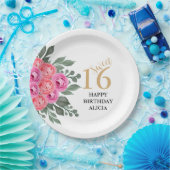 Assiettes En Carton Elégant rose rose rose rose rose verdure or doux 1 (Fête)