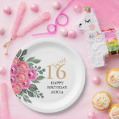 Assiettes En Carton Elégant rose rose rose rose rose verdure or doux 1 (Fête)