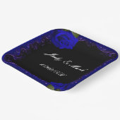 Assiettes En Carton Élégant Roses Goth Blue (Angulaire)