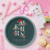 Assiettes En Carton Élégant Rouge Vert Blanc Joyeux Noël Folio (Fête)