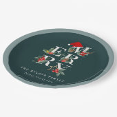 Assiettes En Carton Élégant Rouge Vert Blanc Joyeux Noël Folio (Angle)