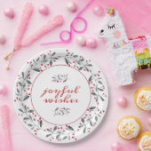 Assiettes En Carton Élégant rouge & vert Holly Wreath Noël (Fête)