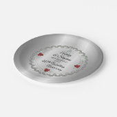 Assiettes En Carton Elégant Ruby | Diamants 40e anniversaire du Mariag (Angle)