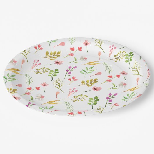 Assiettes En Carton Elegant Rustic Floral Garden Baby Shower (Angle)