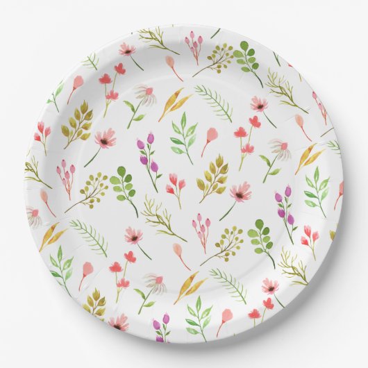 Assiettes En Carton Elegant Rustic Floral Garden Baby Shower (Devant)