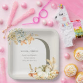 Assiettes En Carton Elégant Rustique Citrouille d'automne Arch Mariage (Fête)