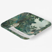 Assiettes En Carton Élégant Rustique Exotique Tropical Mariage de forê (Angulaire)