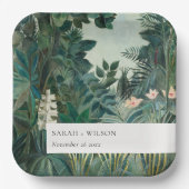 Assiettes En Carton Élégant Rustique Exotique Tropical Mariage de forê (Recto)