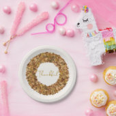 Assiettes En Carton Élégant Rustique Thanksgiving Wreath Feuilles d'au (Fête)