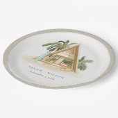 Assiettes En Carton Élégant Rustique Tropical Palm Beach Shack Mariage (Angle)