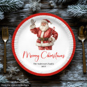 Assiettes En Carton Elegant Santa Claus Minimalist Cozy Christmas