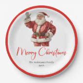Assiettes En Carton Elegant Santa Claus Minimalist Cozy Christmas (Devant)