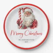Assiettes En Carton Elegant Santa Claus Traditional Festive Christmas (Devant)