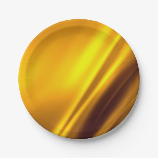Assiettes En Carton Elégant Satin Or Faux Texture Look (Devant)