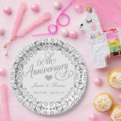 Assiettes En Carton Elegant Script 60th Diamond Wedding Anniversary (Fête)
