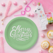 Assiettes En Carton Élégant script calligraphie lettrage vert menthe (Fête)