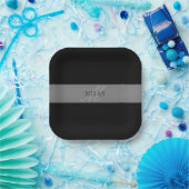 Assiettes En Carton Élégant script modifiable Nom commercial/autre tex (Fête)