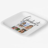 Assiettes En Carton Élégant Script Multi Photo Graduate (Angulaire)