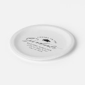 Assiettes En Carton Élégant script noir salue le diplômé (Angle)