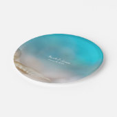 Assiettes En Carton Elégant Sea Shells Blue Tropical Beach Mariage (Angle)