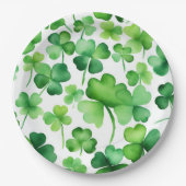 Assiettes En Carton Élégant Shamrock aquarelle (Devant)
