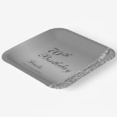 Assiettes En Carton Elégant Silver 70e anniversaire (Angulaire)