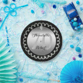 Assiettes En Carton Elégant Silver and Diamonds 70e anniversaire (Fête)