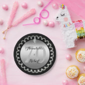 Assiettes En Carton Elégant Silver and Diamonds 70e anniversaire (Fête)