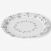 Assiettes En Carton Elégant Silver et Mariage blanc / fête d'anniversa (Angle)