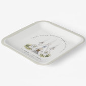 Assiettes En Carton Élégant simple catholique Mariage de l'église aqua (Angulaire)