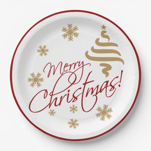 Assiettes En Carton Elégant Simple Joyeux Noël Wish Wordart (Devant)