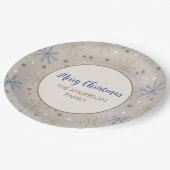 Assiettes En Carton Elegant Snowflake Pattern Beige (Angle)