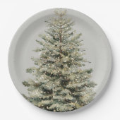 Assiettes En Carton Elegant Sparkling Christmas Tree Paper Plates (Devant)