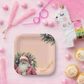 Assiettes En Carton Elegant Square Christmas (Fête)